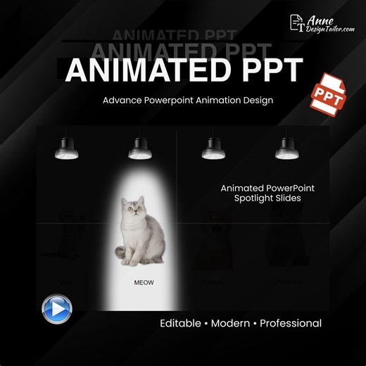 Animated Powerpoint Spotlight Slides, Spotlight Effect Template, PPT Design, Motion Graphics Presentations, Ppt Carousel - Etsy