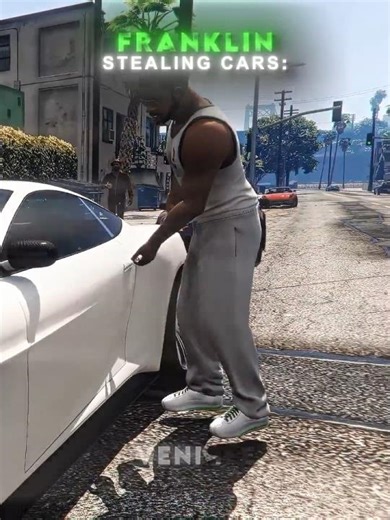 defrient betwen 3 caricters car stealing.