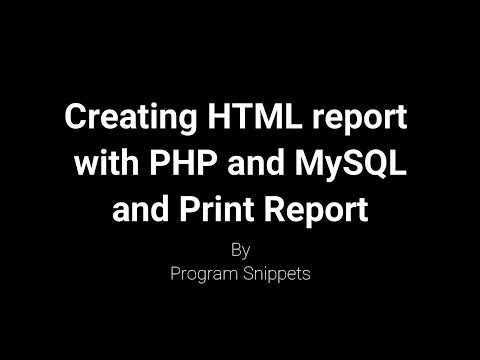 Creating HTML report with PHP and MySQL and print the report