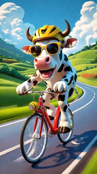 Cow Rides Bicycle Like a Pro – Unbelievable Fun!