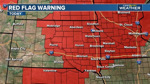 11K views · 104 reactions | It's another First Alert Weather Day due to the dry, hot, and windy weather creating dangerous fire conditions. Any fires that do start could spread rapidly under these conditions, so make sure to take proper safety precautions. Highs today will once again span the 80s and 90s, nearing or potentially breaking high temperature records! | Dakota News Now | Facebook