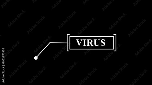 White "Virus" Alert Text Box Animation - Clean Security Warning Overlay