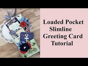 Loaded Pocket Front Slimline Card Polly's Paper Studio Easy to Make Tutorial
