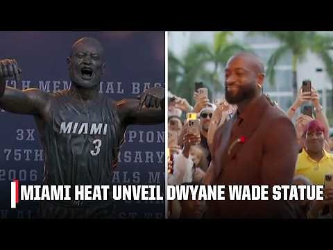 Miami Heat unveil Dwyane Wade statue outside Kaseya Center | NBA on ESPN