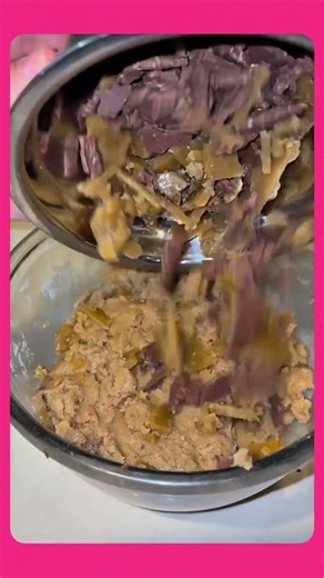 Freshly baked cookies loaded with chunky chocolate and caramel on top, ready for the oven. #food