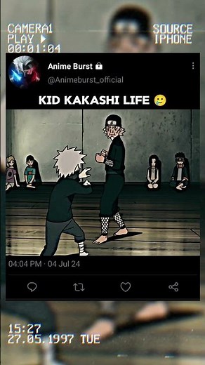 Kid Kakashi Life 🥲 || #shorts #shortvideo #naruto #narutoshippuden #kakashi #kid #sad #viral