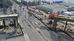 111K views · 220 reactions | Check out this time lapse video of the LAX Automated People Mover's train guideway being built over Century Boulevard. With this segment in place, the 2.25-mile elevated guideway is now 87% complete. | LAX | Facebook