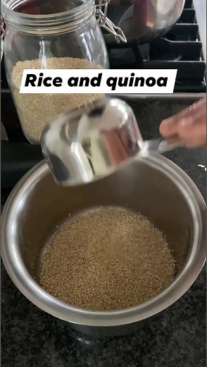 When I shared rice and quinoa together in one of my thali posts, I got few DMs about the ratio, cooking method etc. so decided to do a small reel. Nothing special… I add equal amount of rice and quinoa and add double the measure of water. Here I have added 1/2 cup white rice, 1/3 cup quinoa and 2 cups of water. I pressure cook for 3 whistles and if using IP, rice preset or 5 mts at high pressure with NPR should be fine. I hope this helps. ...vidhyasvegkitchen #vidhyashomecooking #reelsuthuvoma #