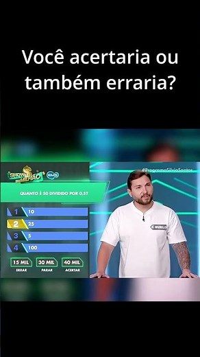 Pergunta de divisão show do milhão