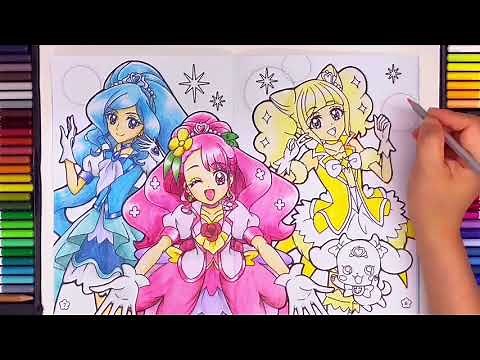 ヒーリングっど！プリキュア のぬりえ ぬってみたよ☘ Healin' Good Precure coloring page Cure Grace Cure Fontaine Cure Sparkle