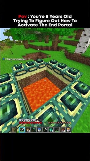 You're 8 Year Old And Trying To Build An Ender Portal #minecraft #mlgclutch #pvp #clutch