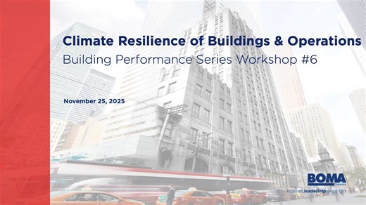 Building Performance Series Workshop #6: Climate Resilience of Buildings & Operations