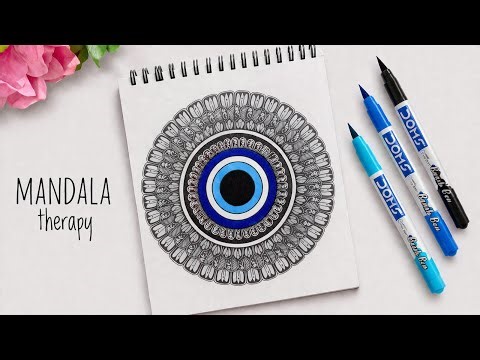 Mandala Therapy: Evil Eye Design | Stress Relief Art🧿