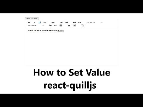 How to Set Value in React Quilljs || TextEditor || React Js