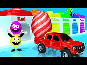 Magic 3D Truck Garage - Mr Eggie Learning Colors and Shapes from Ball filled Eggs