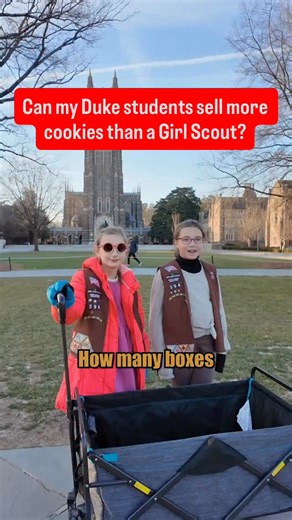 Aaron Dinin on Instagram: "It’s “cookie season” again, and it had me thinking about one of my favorite failure challenges ever… the time my entrepreneurship students tried (and failed) to outsell a couple of Girl Scouts. Awkward! #college #dukestudents #professor #teacher #learningtofail"