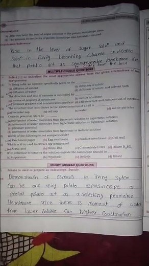 12th biology practical study osmosis by potato osmoscope
