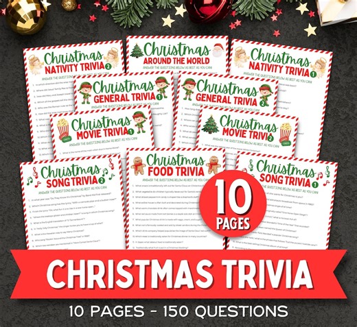 Christmas Trivia Game, Christmas Game, Family Activity, Printable Holiday Party Game - Etsy Australia