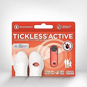 Tickless Active | for Outdoor activites | Ultrasonic Tick Bite Prevention | Repeller | for All Ages - Corall