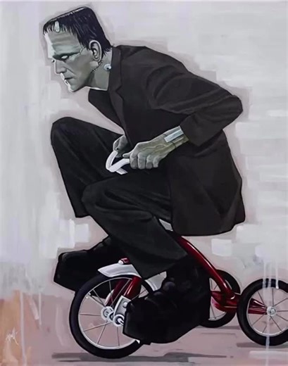 Eat My Dust - Art Prints LowbrowArtCo.com Art by Mike Bell #lowbrowart #popsurrealism #art #frankenstein #trending