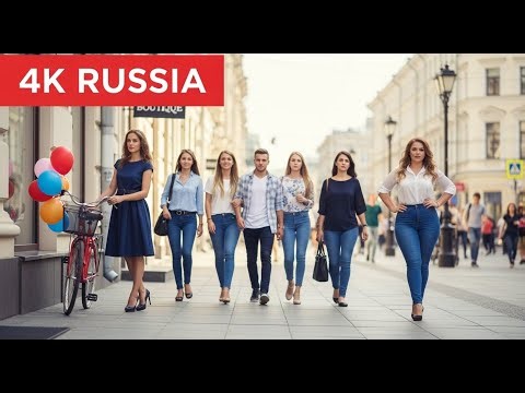 Russia Walking Tour in 4K | 50 Minutes of Moscow, Red Square & St. Petersburg | Virtual Street Walk