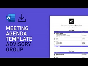 Meeting Agenda Template: Advisory Group | Microsoft Word Tutorial [FREE DOWNLOAD]