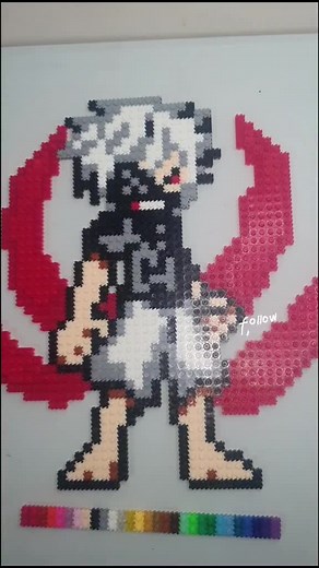 Dibujo Pixel de Kaneki Ken - Anime Tokyo Ghoul