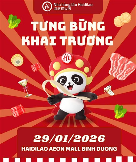 Chính thức khai trương Haidilao với nhiều quà tặng hấp dẫn dành cho Quý khách hàng từ ngày 29/01/2026 #ambd12years | AEON MALL Binh Duong Canary