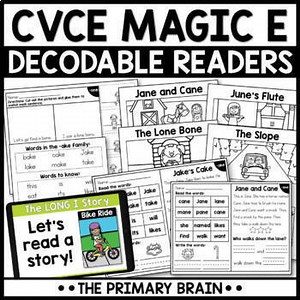 CVCE Guided Reading Books | Magic E Phonics Based Decodable Readers | Digital
