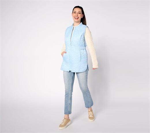Denim & Co. Adaptive Active Quilted Vest w/ Magnetic O-Ring Zipper - QVC.com