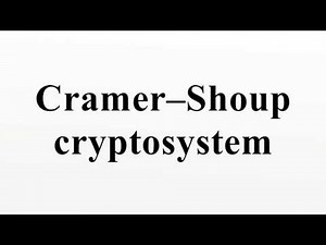 Cramer–Shoup cryptosystem