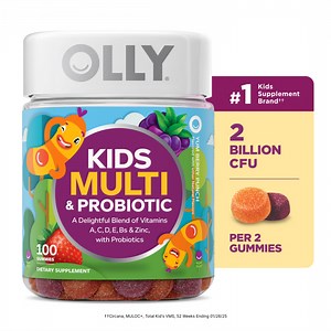 OLLY Kids Multivitamin Probiotic Gummy, Daily Digestive Supplement for Kids, Zinc, 100 Ct