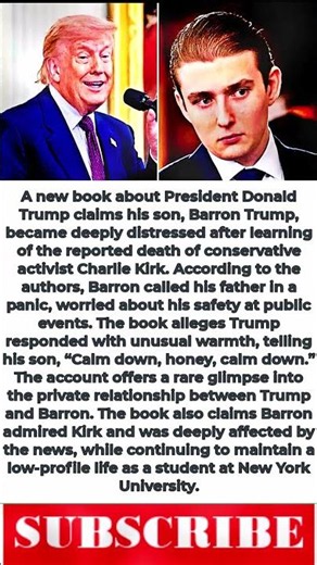 New Book Claims Barron Trump Called His Father in Panic After Charlie Kirk’s Death