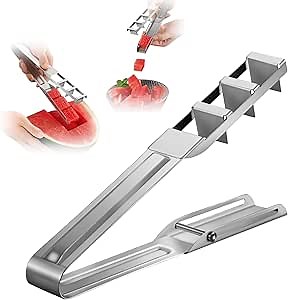 Watermelon Slicer - Watermelon Cutter, Stainless Steel Rust-Resistant Melon & Fruit Slicer, Fast Cutting Even Cubes & Easy to Use, Family Gatherings, Picnic Ready & Summer Essential (1)