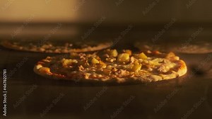 The process of making pizza, cooking in the electric oven
