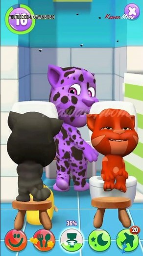 Talking Tom Funny Compilation || Small Talking Tom 2 Accompany Big Tom 2 in Toilet Poop