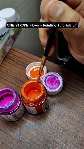 One Stroke Flowers Painting Tutorials #anjaliarts18 #painting #paintellectualpriya #shortsfeed