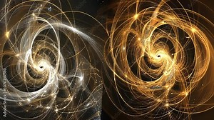 Two images of particle trajectories one moving forwards in time and the other moving backwards displaying the symmetry in the particles paths.