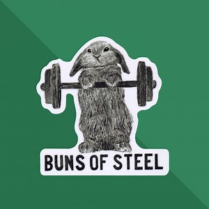 Gym Sticker: Buns of Steel - Funny Workout Stickers - Weightlifting Sticker - Fitness Sticker - Yoga - Orange Theory - Pilates - Crossfit - Etsy