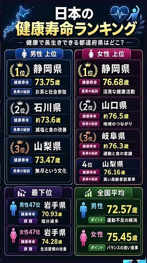 健康寿命が長い県はどこ？日本の都道府県ランキング【男女別】