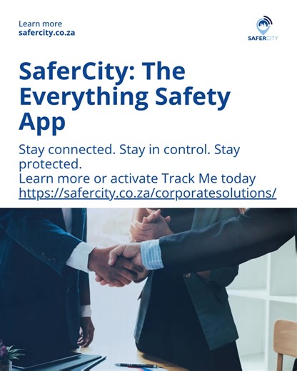 Track what matters most—with more than just a phone: SaferCity’s Track Me feature lets you follow not only your team or loved ones but their panic buttons too. Whether it’s recovering a lost device, spotting a possible threat, or responding faster to emergencies—Track Me adds a layer of intelligence to every step. Stay connected. Stay in control. Stay protected. 🔗 Learn more at: safercity.co.za/shop The Everything Safety App. AD SaferCity @safercitytech | Make SA Safe