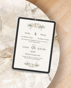 Floral Wedding Invitation Template, Elegant Minimalist Design (digital Download) - Etsy UK