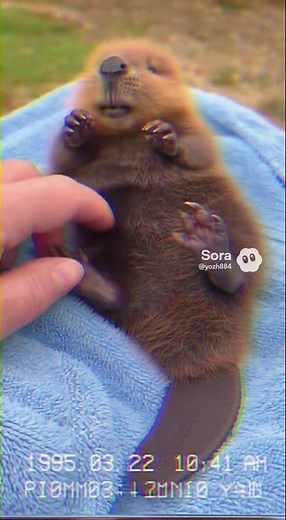 Touching a Baby Beaver’s Belly — Silent VHS Cute Moment #VHS #Beaver #CuteAnimals #NoDialogue