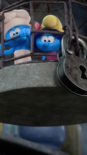 gargamel traps smurf blossom & chef smurf 😯
