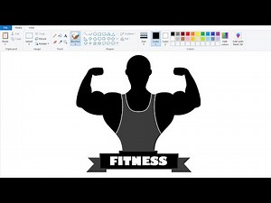 How to draw Fitness Vector Logo on Computer using Ms Paint | #mspaint #logodesign.