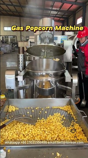 automatic gas popcorn making machine for snack food factory#popcornmachine #popcorn #machine