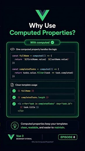 Why use Computed Properties in Vue?