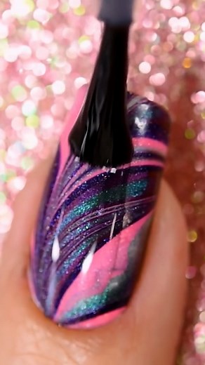 Nail art using water! 💙💦#nails #watermarblenails #manicure #nailtutorial #nailart | Sveta Sanders