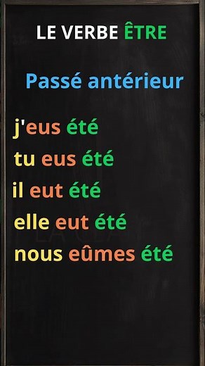 LE VERBE ÊTRE - PASSÉ ANTÉRIEUR