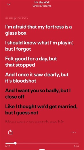 Gracie Abrams - Hit the Wall (Lyrics) #spotify #popular #trending